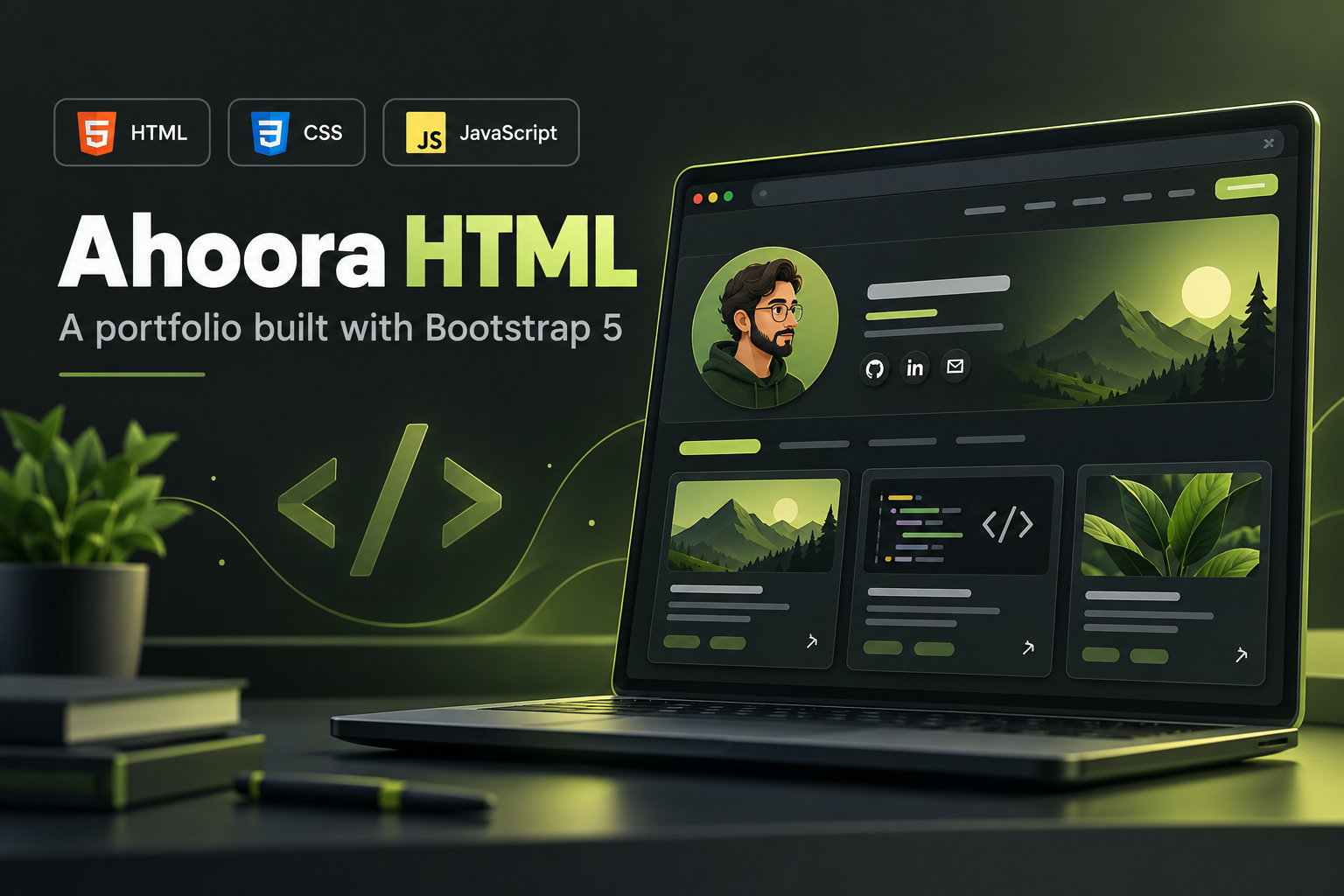 Ahoora HTML — قالب نمونه‌کار با Bootstrap 5