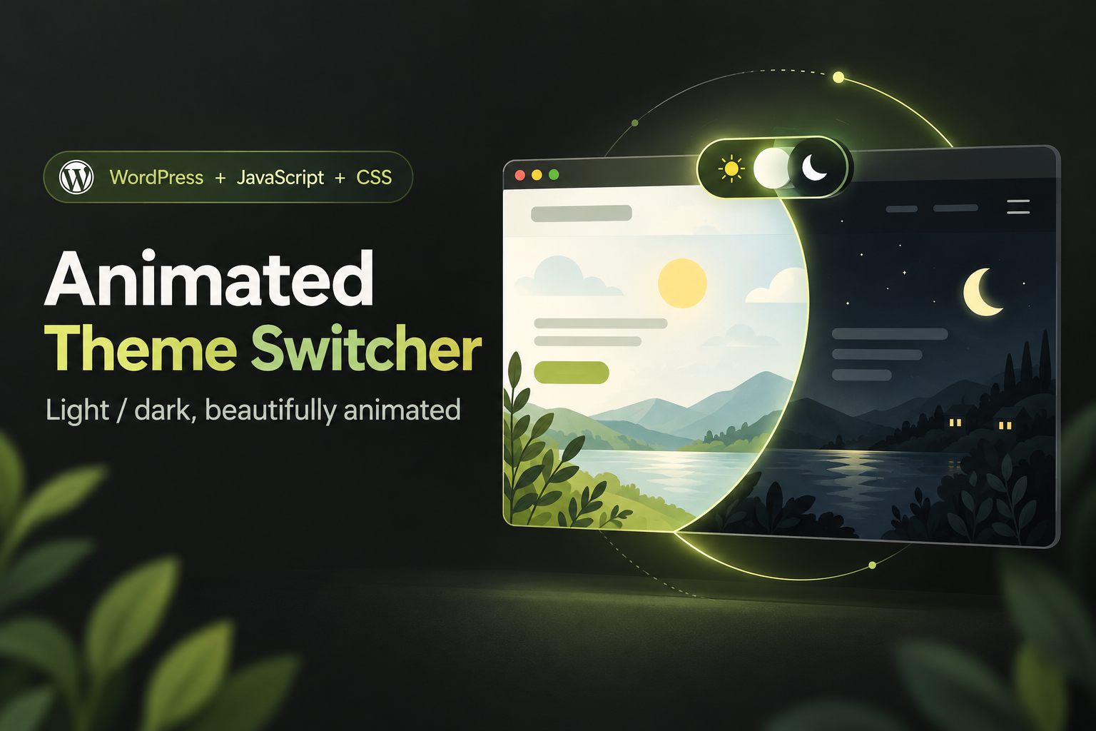 Animated Theme Switcher — تغییر حالت روشن و تیره با انیمیشن